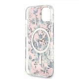 Guess iPhone 13 Deksel Flower MagSafe Rosa
