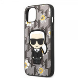 Karl Lagerfeld iPhone 13 Deksel Flower Monogram Iconic Patch Grå