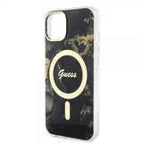 Guess iPhone 13 Deksel Golden Marble MagSafe Svart