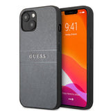 Guess iPhone 13 Deksel Hot Stamp Metal Logo Grå