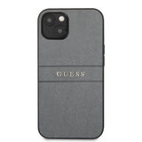 Guess iPhone 13 Deksel Hot Stamp Metal Logo Grå