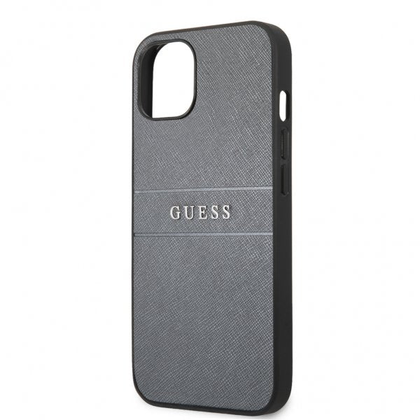 Guess iPhone 13 Deksel Hot Stamp Metal Logo Grå