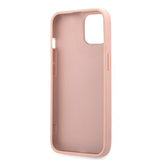 Guess iPhone 13 Deksel Hot Stamp Metal Logo Rosa