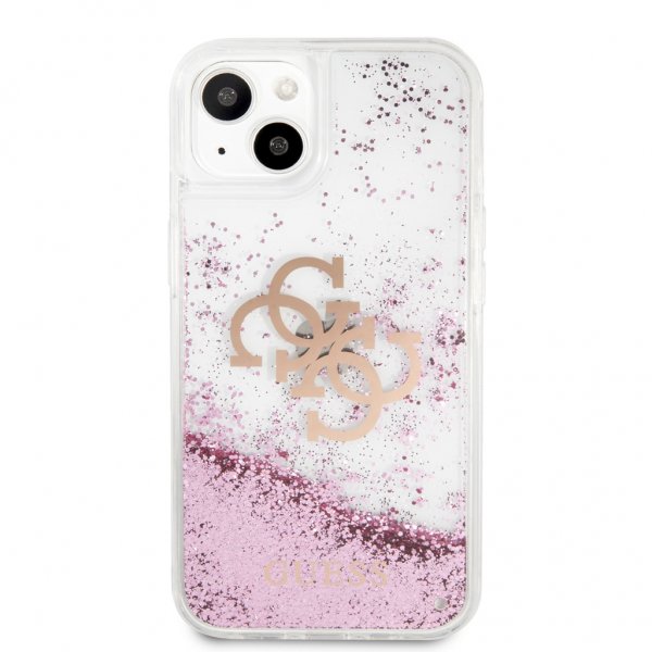 Guess iPhone 13 Deksel Liquid Glitter Rosa