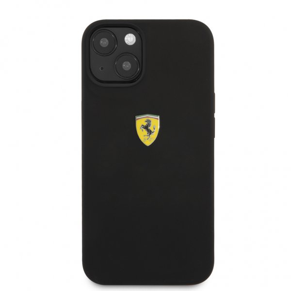 Ferrari iPhone 13 Deksel Liquid Silicone Metal Logo Svart