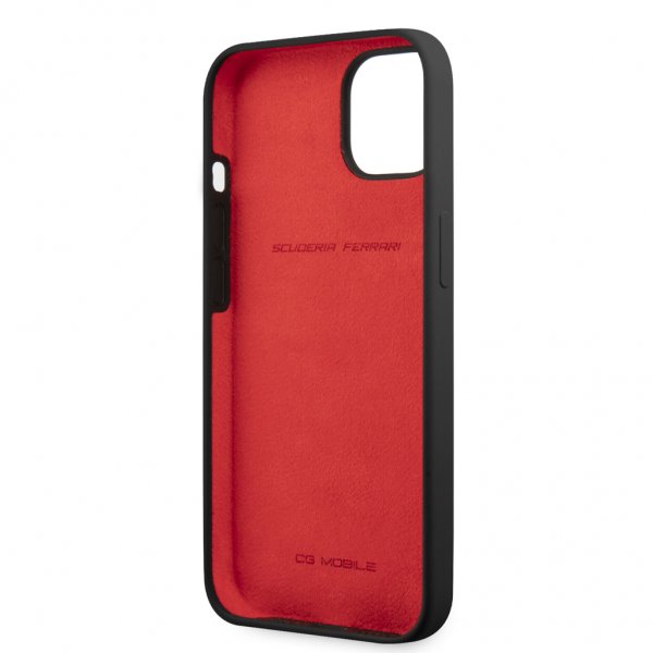 Ferrari iPhone 13 Deksel Liquid Silicone Metal Logo Svart