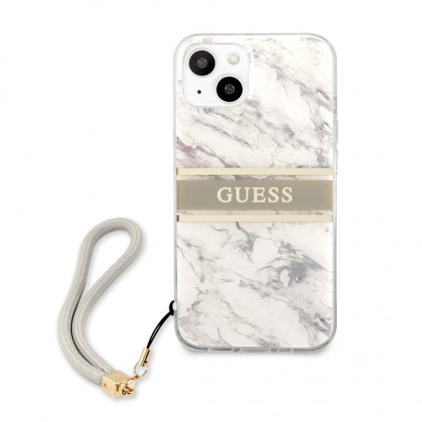 Guess iPhone 13 Deksel Marble Design Stripe Grå