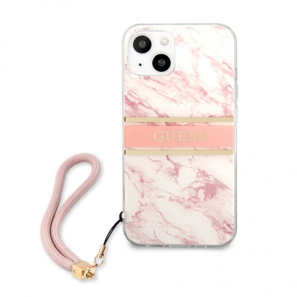 Guess iPhone 13 Deksel Marble Design Stripe Rosa