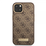 Guess iPhone 13 Deksel Metal Plate Logo MagSafe Brun