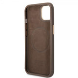 Guess iPhone 13 Deksel Metal Plate Logo MagSafe Brun
