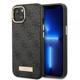 Guess iPhone 13 Deksel Metal Plate Logo MagSafe Svart
