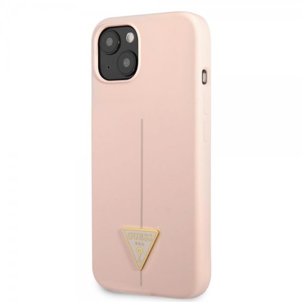 Guess iPhone 13 Deksel Metal Triangle Rosa