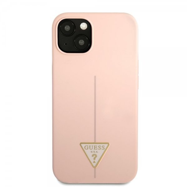 Guess iPhone 13 Deksel Metal Triangle Rosa