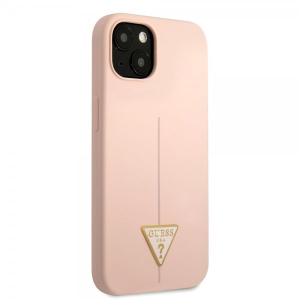 Guess iPhone 13 Deksel Metal Triangle Rosa