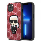 Karl Lagerfeld iPhone 13 Deksel Monogram Iconic Patch Rød