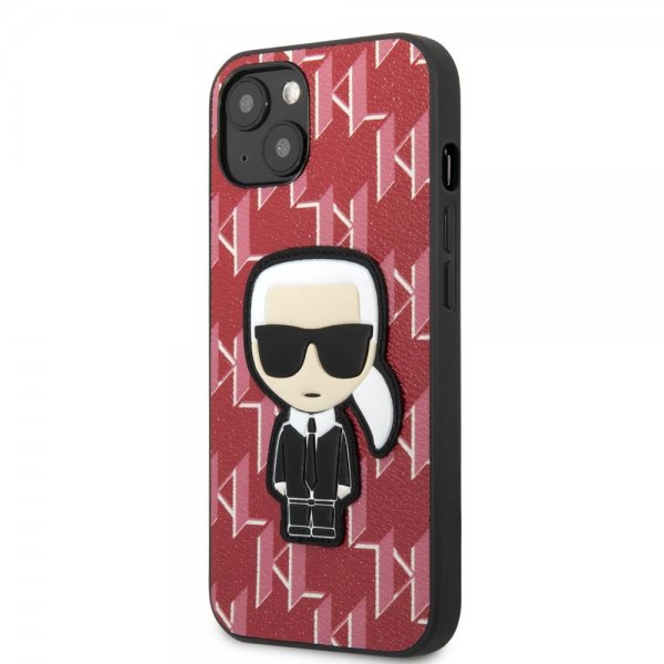 Karl Lagerfeld iPhone 13 Deksel Monogram Iconic Patch Rød