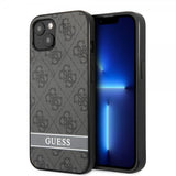 Guess iPhone 13 Deksel Printed Stripe Bottom Grå