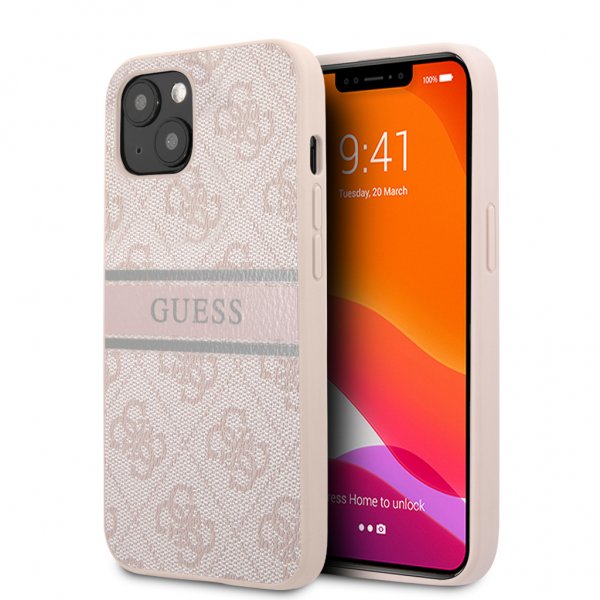 Guess iPhone 13 Deksel Printed Stripe Rosa