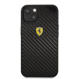 Ferrari iPhone 13 Deksel Real Carbon Metal Logo Svart