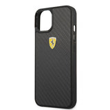 Ferrari iPhone 13 Deksel Real Carbon Metal Logo Svart