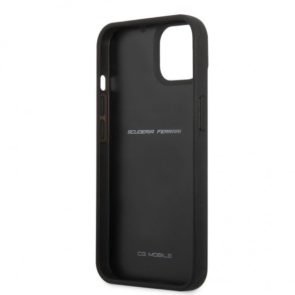 Ferrari iPhone 13 Deksel Real Carbon Metal Logo Svart