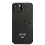 Guess iPhone 13 Deksel Saffiano Double Cardslot Svart