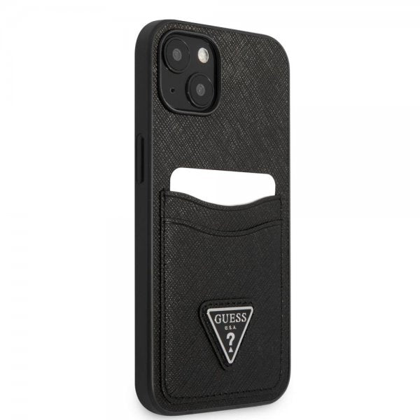 Guess iPhone 13 Deksel Saffiano Double Cardslot Svart
