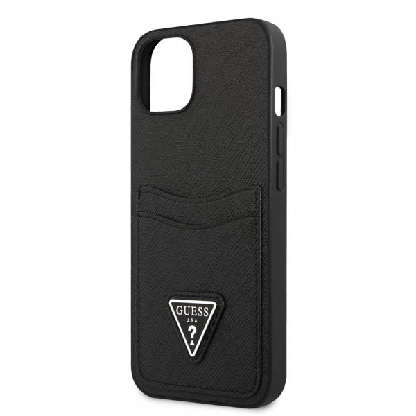 Guess iPhone 13 Deksel Saffiano Double Cardslot Svart