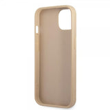 Guess iPhone 13 Deksel Saffiano Metal Triangle Beige