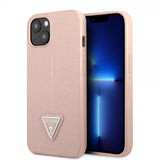 Guess iPhone 13 Deksel Saffiano Metal Triangle Rosa