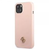 Guess iPhone 13 Deksel Silicone Metal Logo 4G Light Pink