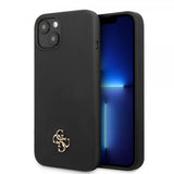 Guess iPhone 13 Deksel Silicone Metal Logo 4G Svart