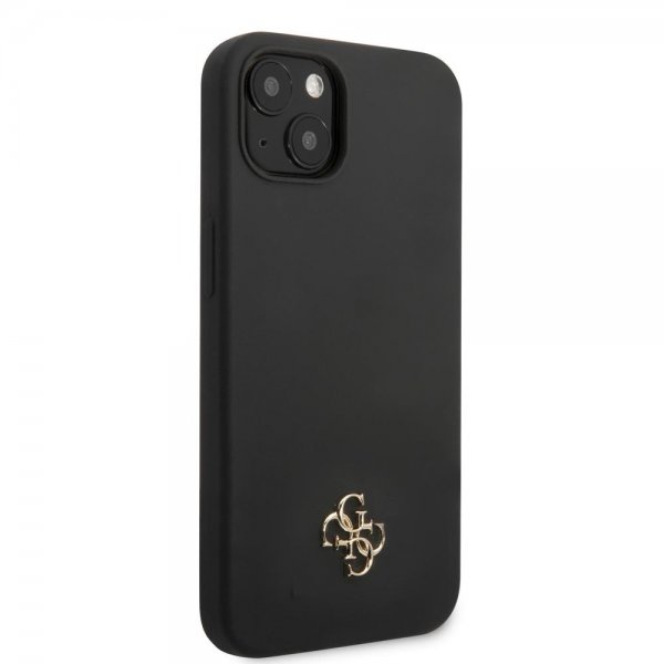 Guess iPhone 13 Deksel Silicone Metal Logo 4G Svart