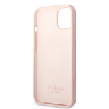 Guess iPhone 13 Deksel Silicone Metal Plate MagSafe Rosa