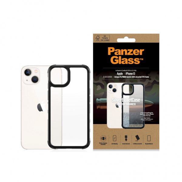 PanzerGlass iPhone 13 Deksel SilverBullet Case Svart