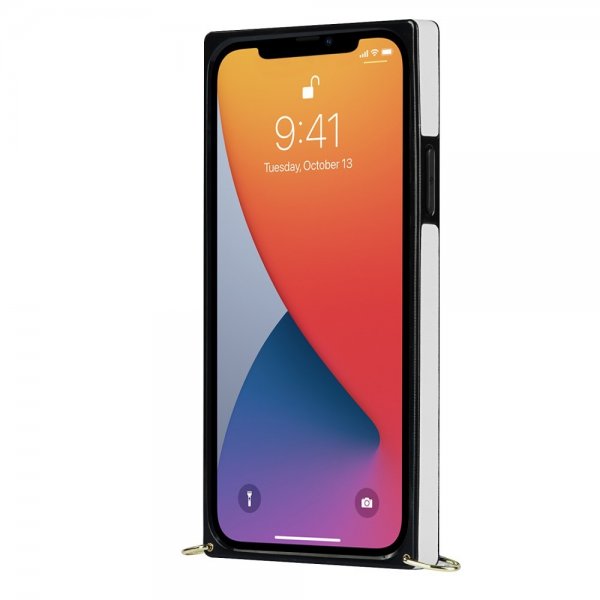 iPhone 13 Deksel Square med Stropp Hvit