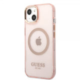 Guess iPhone 13 Deksel Translucent MagSafe Rosa