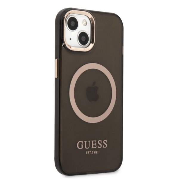Guess iPhone 13 Deksel Translucent MagSafe Svart