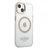 Guess iPhone 13 Deksel Transparent MagSafe Gull Transparent