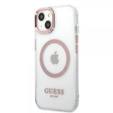 Guess iPhone 13 Deksel Transparent MagSafe Rosa Transparent
