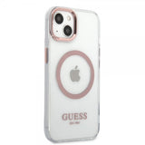 Guess iPhone 13 Deksel Transparent MagSafe Rosa Transparent