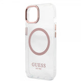 Guess iPhone 13 Deksel Transparent MagSafe Rosa Transparent