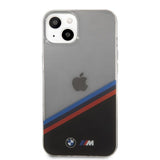 BMW iPhone 13 Deksel Tricolor Stripe Transparent Svart