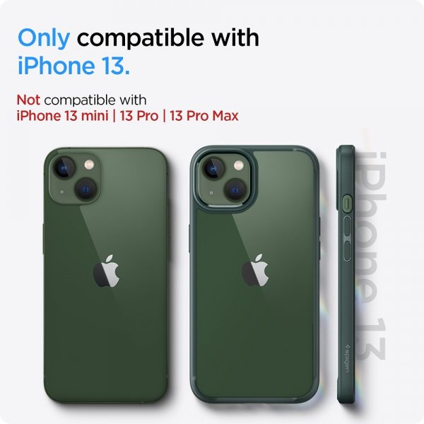 Spigen iPhone 13 Deksel Ultra Hybrid Midnight Green