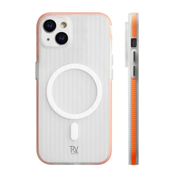 Rvelon iPhone 13/iPhone 14 Deksel Korrugerte MagSafe Oransje