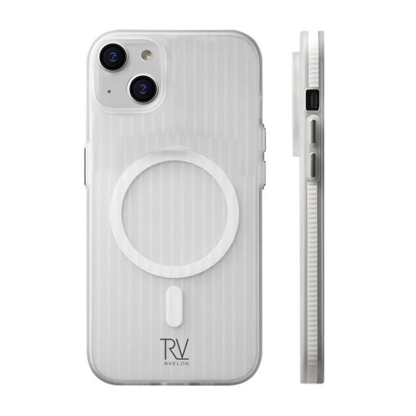 Rvelon iPhone 13/iPhone 14 Deksel Korrugerte MagSafe Hvit