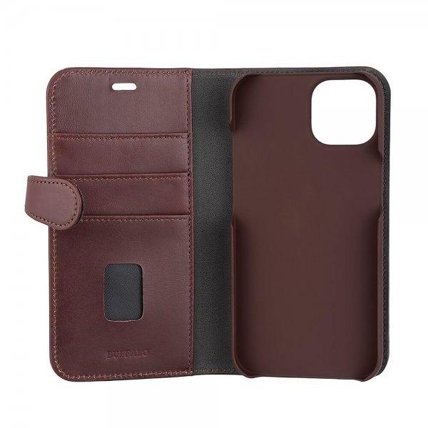 Buffalo iPhone 13/14/15 Etui 2-in-1 Detachable Wallet Brun