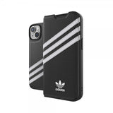 Adidas iPhone 14 Etui 3 Stripes Booklet Case Svart Hvit