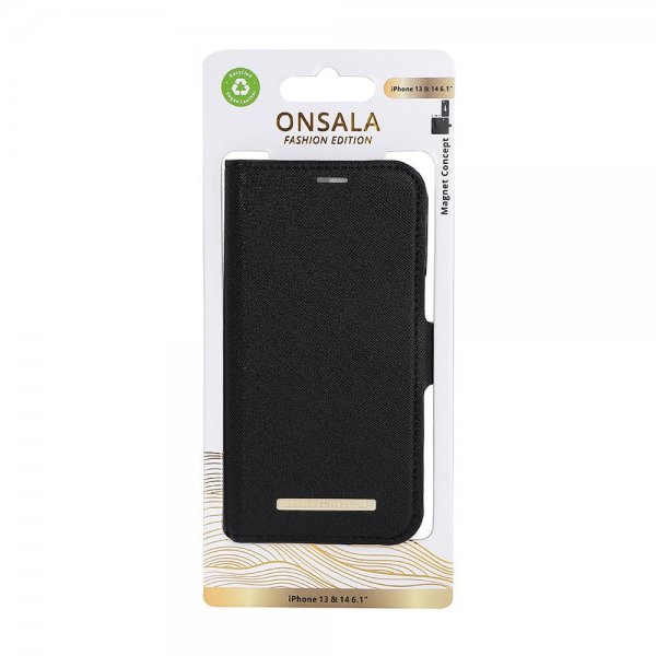 Onsala iPhone 13/14/15 Etui Fashion Edition Avtakbart Deksel Midnight Black