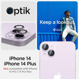 Spigen iPhone 14/iPhone 14 Plus Kamerabeskytter GLAS.tR EZ Fit Optik Pro Lilla 2-pakning